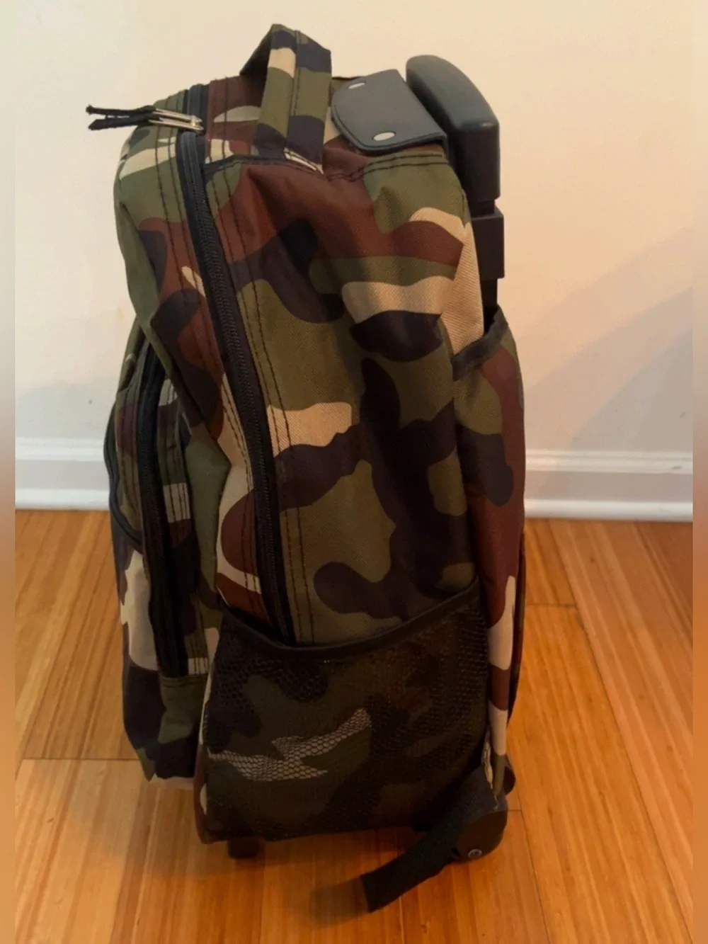 Rockland Camo Rolling Backpack Wheeled Travel School Bag